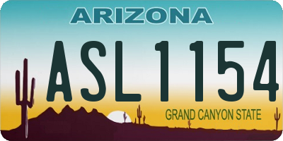 AZ license plate ASL1154