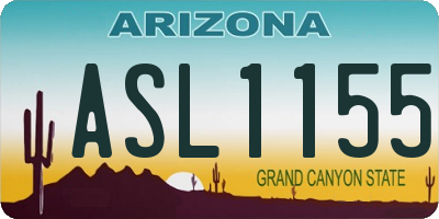 AZ license plate ASL1155