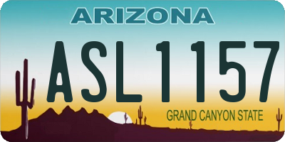 AZ license plate ASL1157