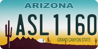 AZ license plate ASL1160