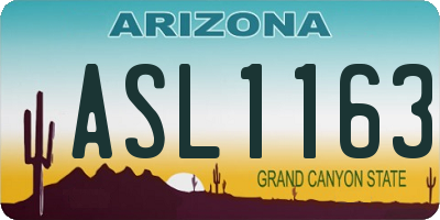 AZ license plate ASL1163