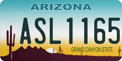 AZ license plate ASL1165