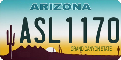 AZ license plate ASL1170