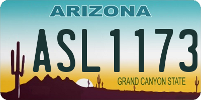 AZ license plate ASL1173