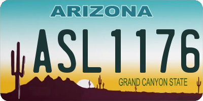 AZ license plate ASL1176