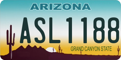 AZ license plate ASL1188