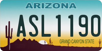 AZ license plate ASL1190