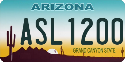 AZ license plate ASL1200