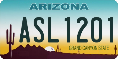 AZ license plate ASL1201