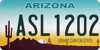 AZ license plate ASL1202
