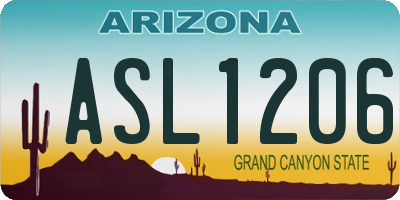 AZ license plate ASL1206