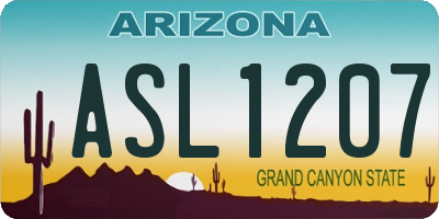 AZ license plate ASL1207