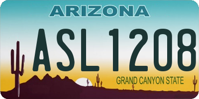 AZ license plate ASL1208