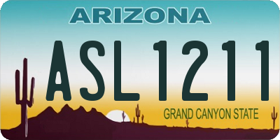 AZ license plate ASL1211