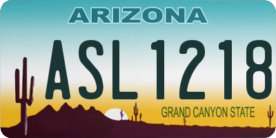 AZ license plate ASL1218