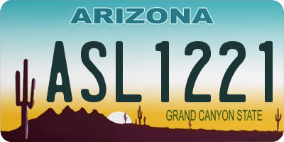 AZ license plate ASL1221