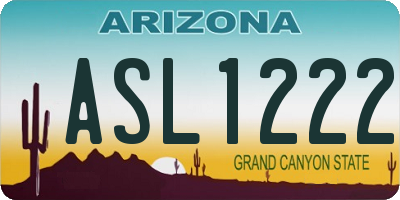 AZ license plate ASL1222