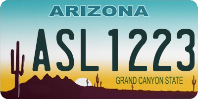 AZ license plate ASL1223