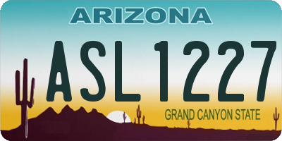 AZ license plate ASL1227