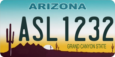 AZ license plate ASL1232