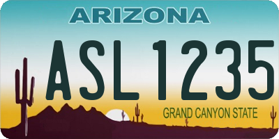 AZ license plate ASL1235