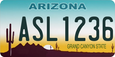AZ license plate ASL1236