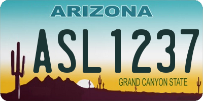 AZ license plate ASL1237