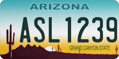 AZ license plate ASL1239