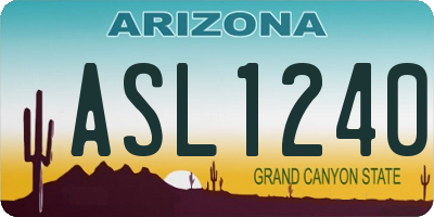AZ license plate ASL1240