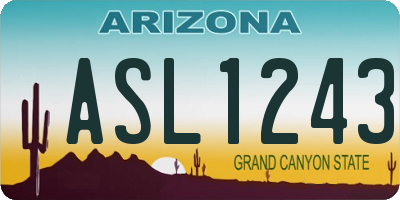 AZ license plate ASL1243