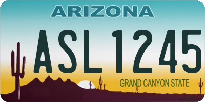 AZ license plate ASL1245