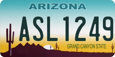 AZ license plate ASL1249