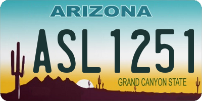 AZ license plate ASL1251