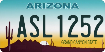 AZ license plate ASL1252