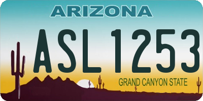 AZ license plate ASL1253