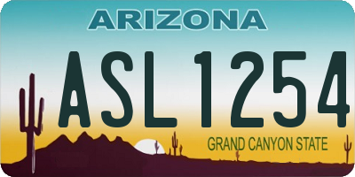 AZ license plate ASL1254