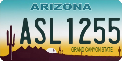 AZ license plate ASL1255