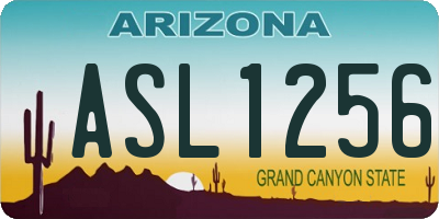 AZ license plate ASL1256