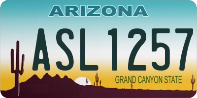 AZ license plate ASL1257