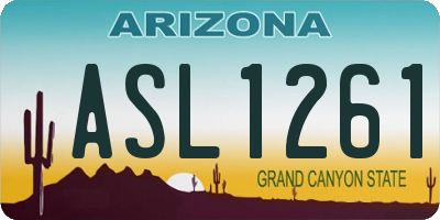 AZ license plate ASL1261
