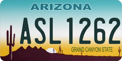 AZ license plate ASL1262