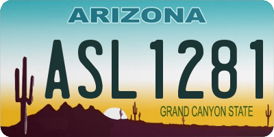 AZ license plate ASL1281