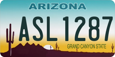 AZ license plate ASL1287