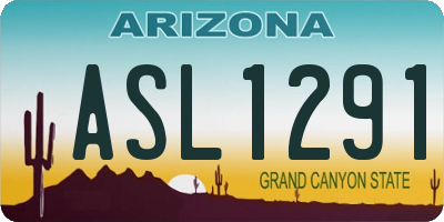 AZ license plate ASL1291