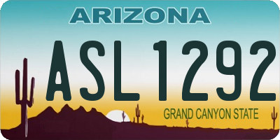 AZ license plate ASL1292