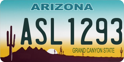 AZ license plate ASL1293