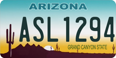 AZ license plate ASL1294