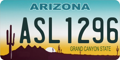 AZ license plate ASL1296
