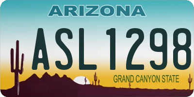 AZ license plate ASL1298