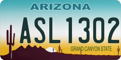 AZ license plate ASL1302